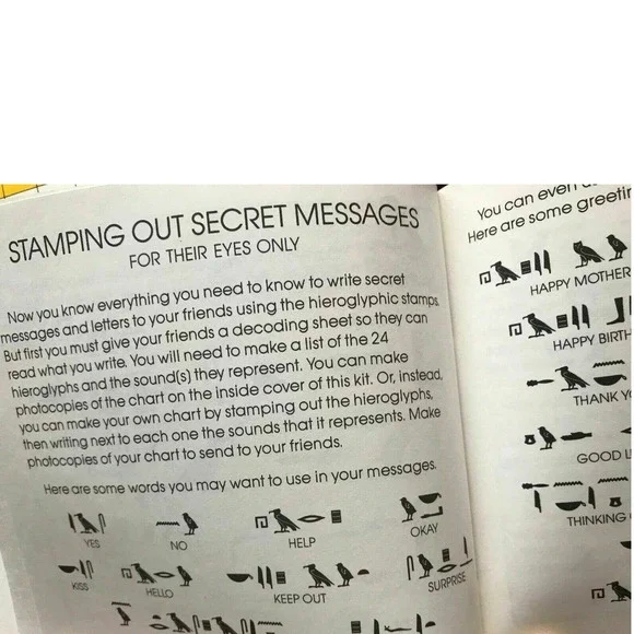 Metropolitan Museum of Art Hieroglyphic Stamp Kit set Vintage book Egyptian gift - Picture 9 of 16